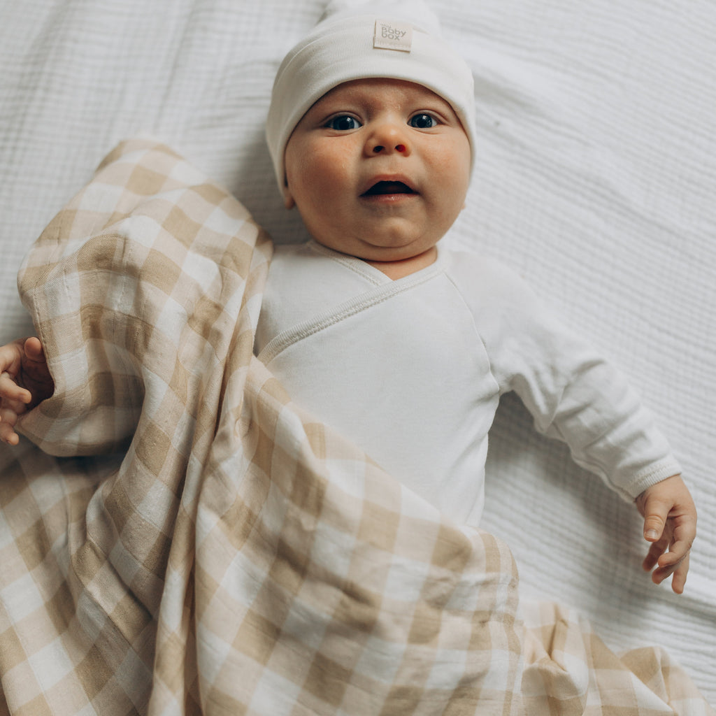 swaddle vichy tons de bege bebé